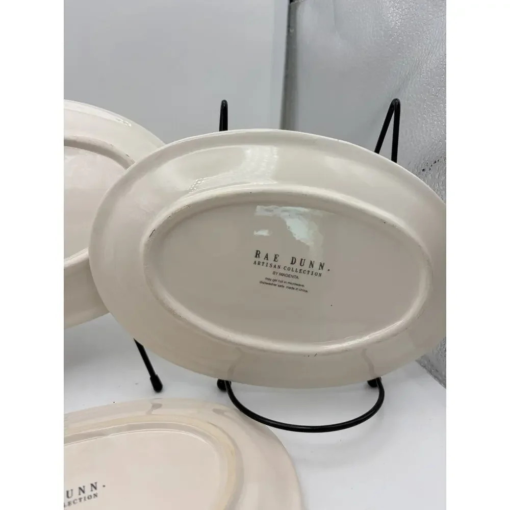 Rae Dunn Oval Snack Plates 8